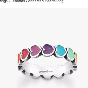 James Avery Multicolor Enamel Connected Hearts Ring